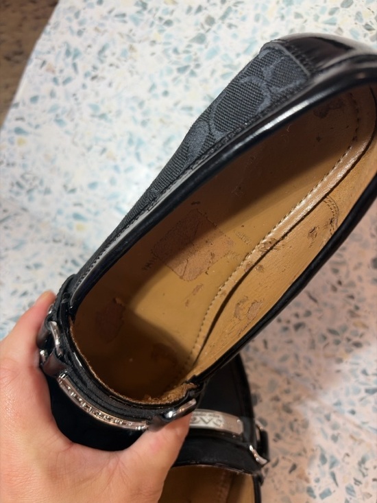 Coach Felisha Black Signature Loafers Size 6 Patent Trim Driving Flats - Picture 7 of 7